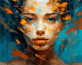 DIAMOND PAINTING I BLICK IN TÜRKIS UND ORANGE