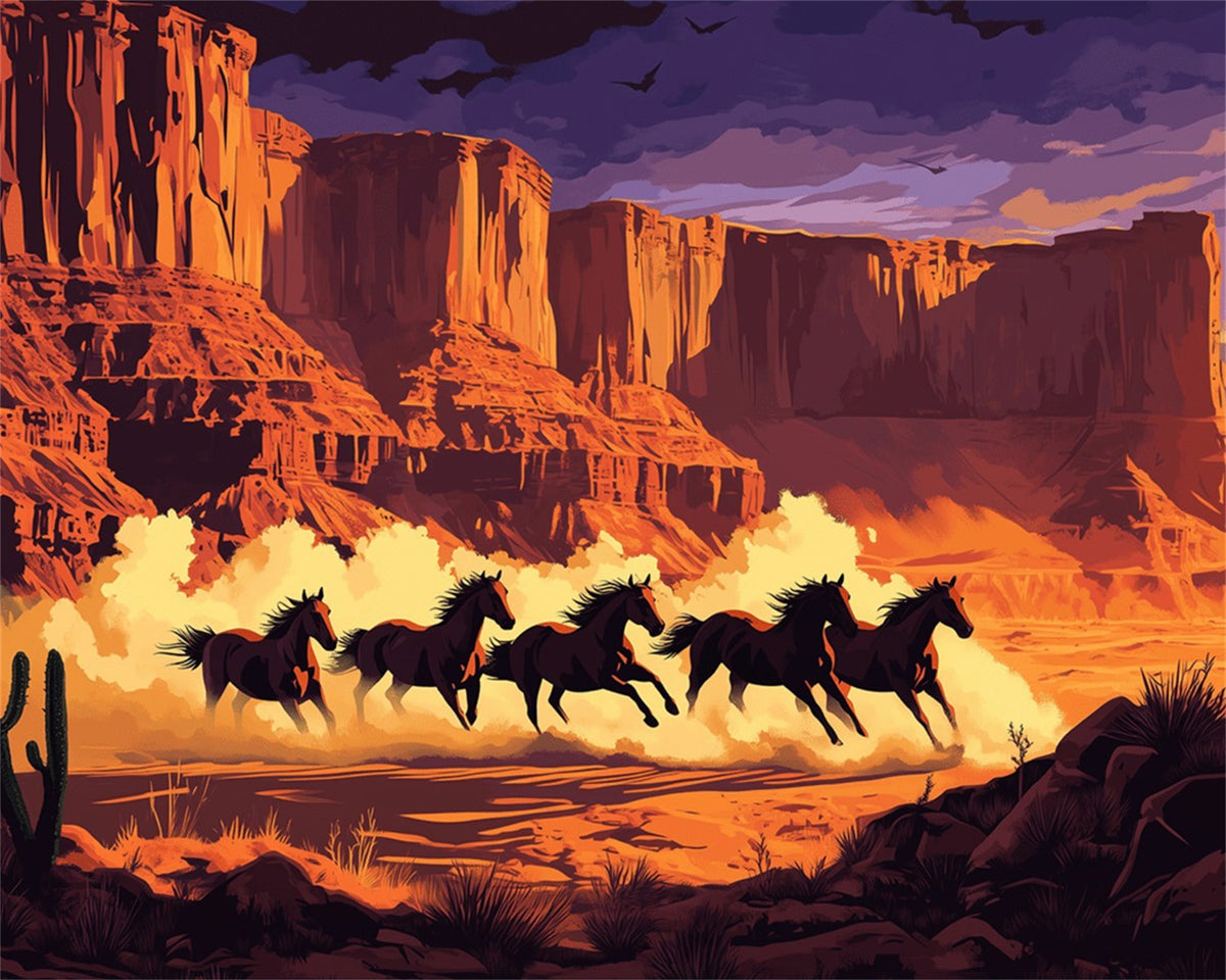 DIAMOND PAINTING I WILDPFERDE IM CANYON