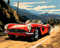 DIAMOND PAINTING I ROTER OLDTIMER AUF BERGTOUR
