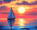 DIAMOND PAINTING I SEGELBOOT IM SONNENUNTERGANG