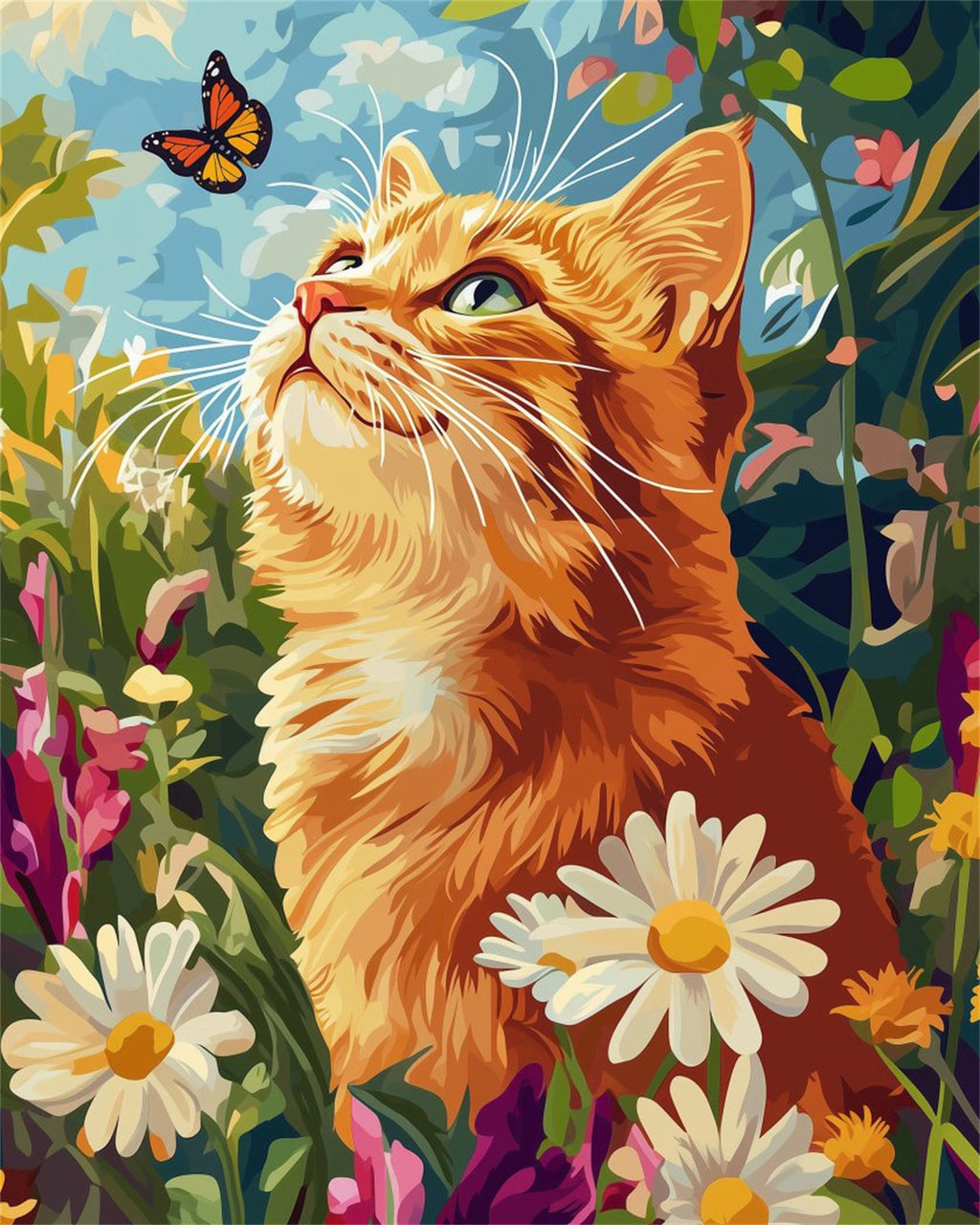 DIAMOND PAINTING I KATZE IM BLUMENPARADIES