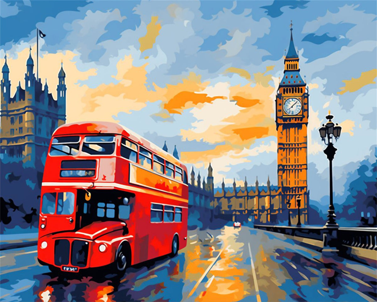 DIAMOND PAINTING I ROTER DOPPELDECKER IN LONDON