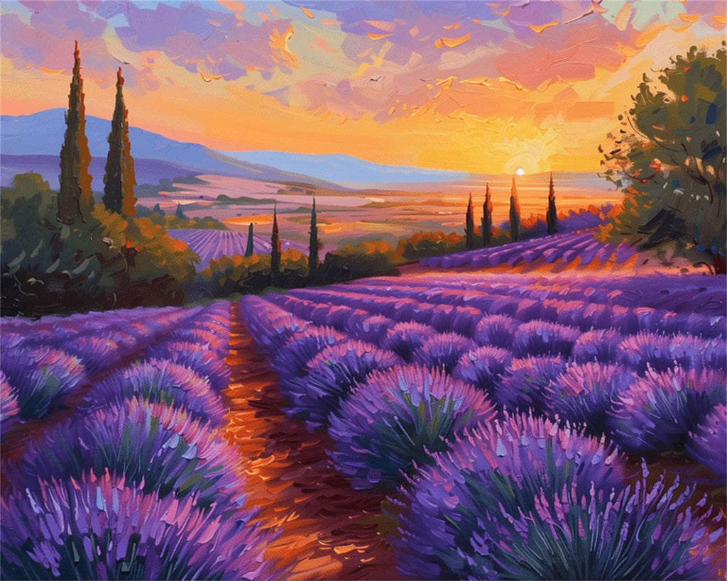 DIAMOND PAINTING I LAVENDELZAUBER IM ABENDLICHT