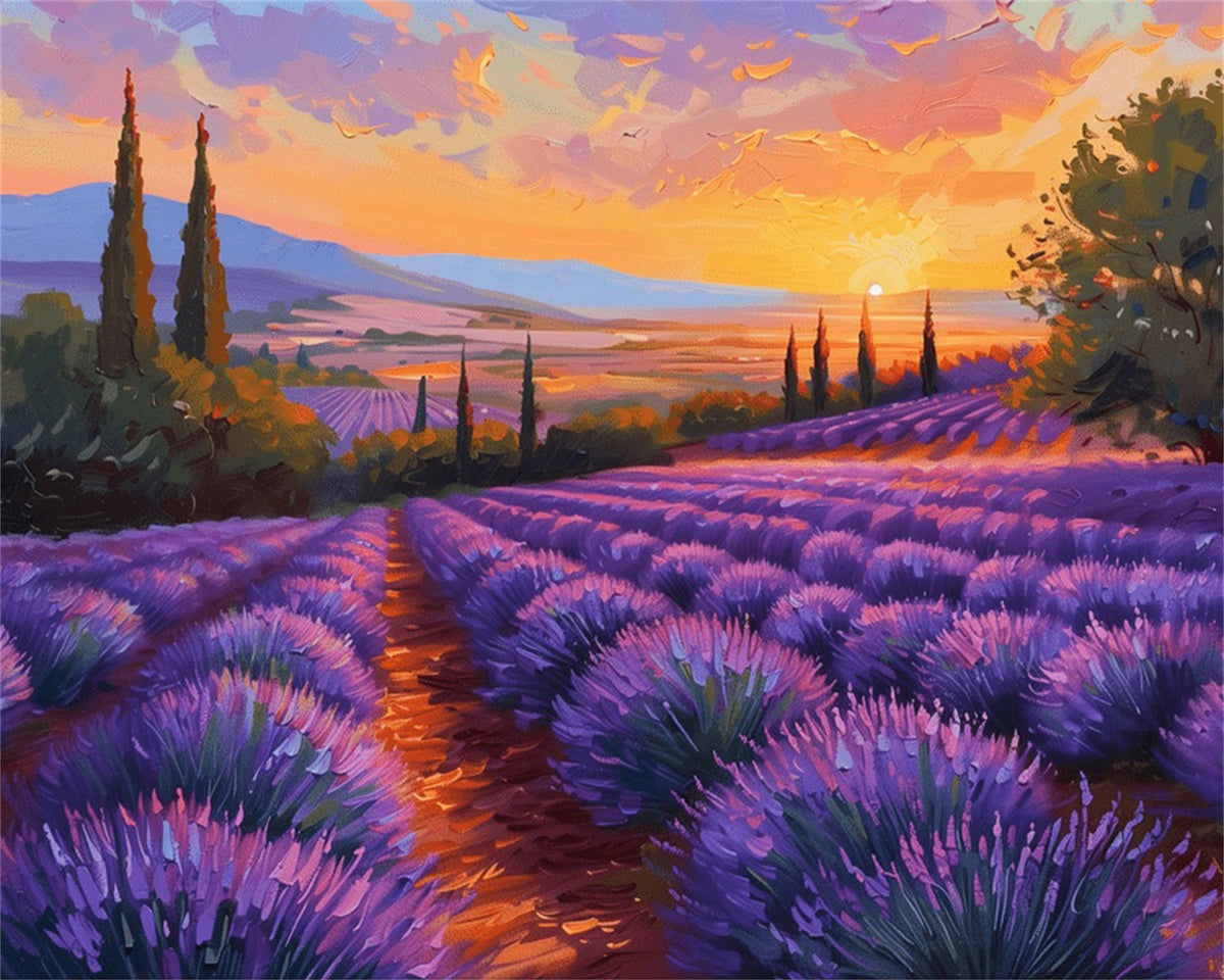 DIAMOND PAINTING I LAVENDELZAUBER IM ABENDLICHT