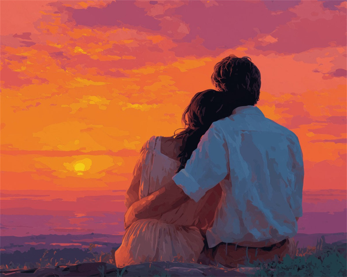 DIAMOND PAINTING I ZWEISAMKEIT IM SONNENUNTERGANG