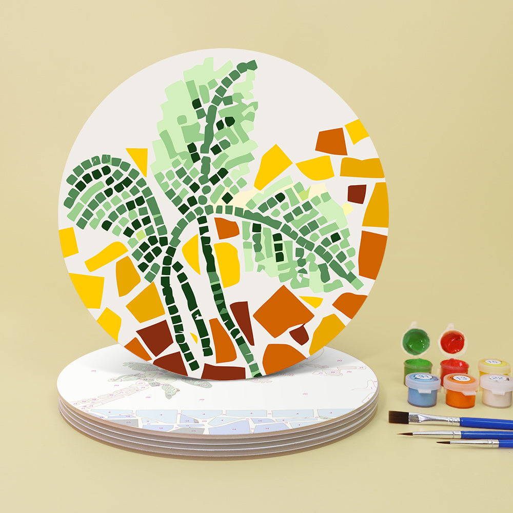 MNZ Telleruntersetzer Mosaik mit Naturmotiven (6er Set)