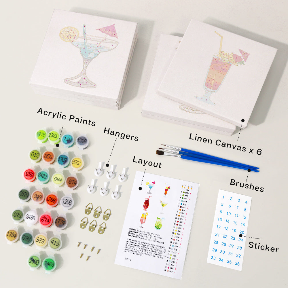 MINI MALEN NACH ZAHLEN I CHEERS & COLORS (6er Set)
