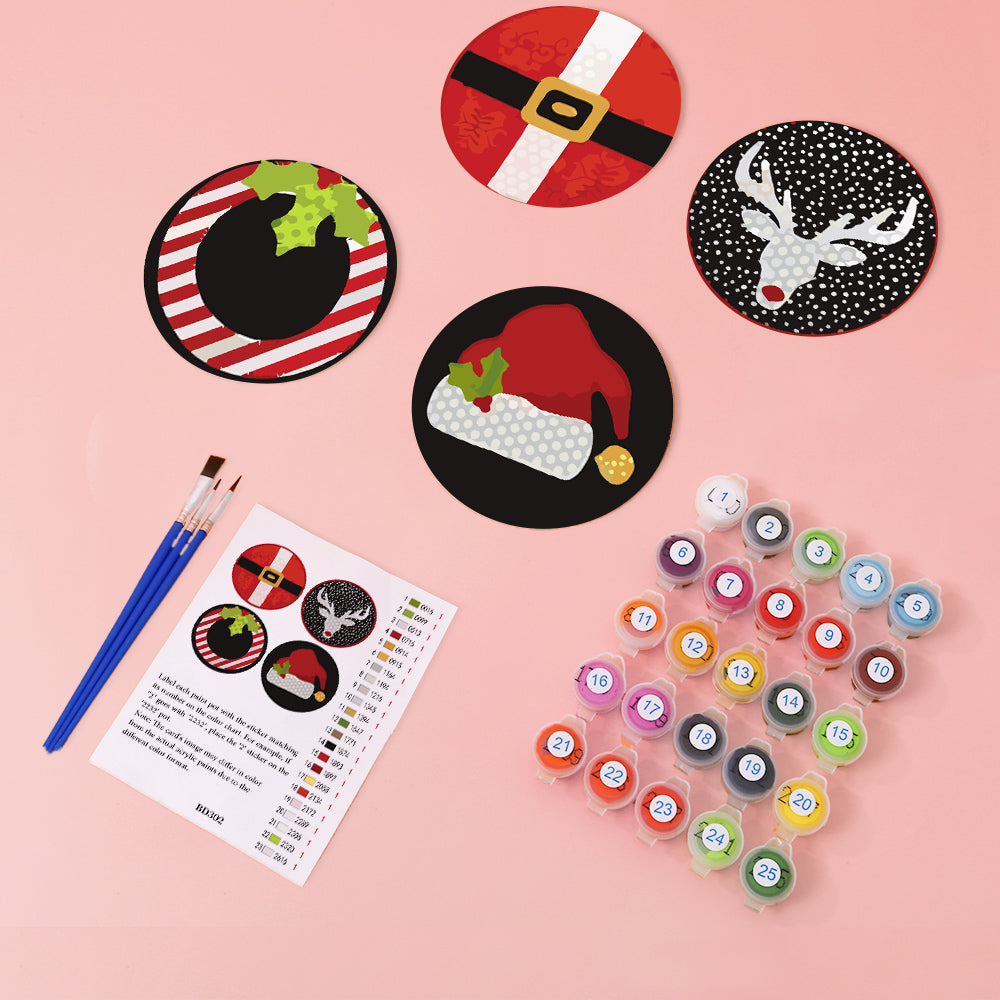 MNZ Tassenuntersetzer Weihnachtssymbole (4er Set)