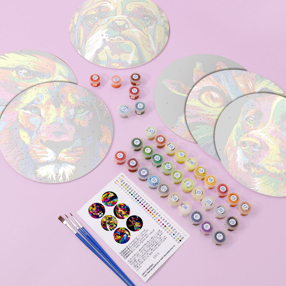 MNZ Telleruntersetzer Bunte Tierporträts (6er Set)