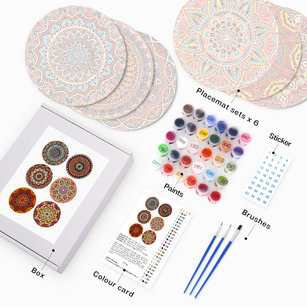 MNZ Dessous de verre Mandala (lot de 6)