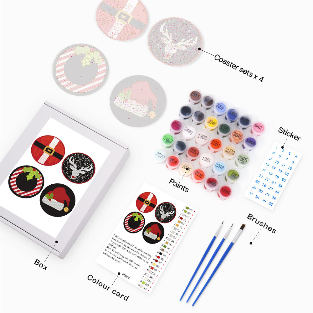 MNZ Tassenuntersetzer Weihnachtssymbole (4er Set)
