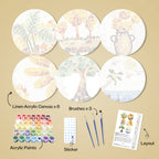 MNZ Telleruntersetzer Mosaik mit Naturmotiven (6er Set)