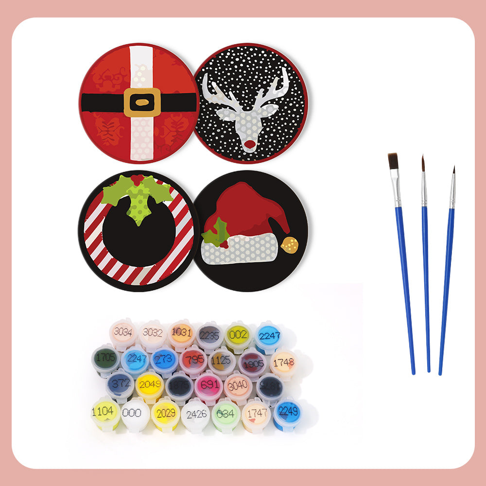 MNZ Tassenuntersetzer Weihnachtssymbole (4er Set)