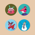 MNZ Tassenuntersetzer Winterfreunde (4er Set)