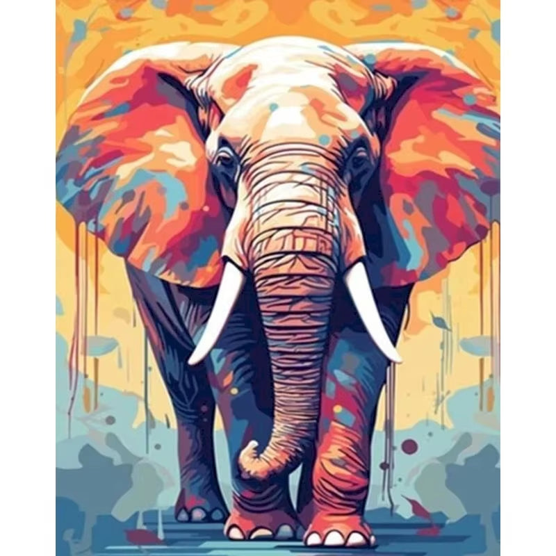 DIAMOND PAINTING I ELEFANT IM FARBENRAUSCH