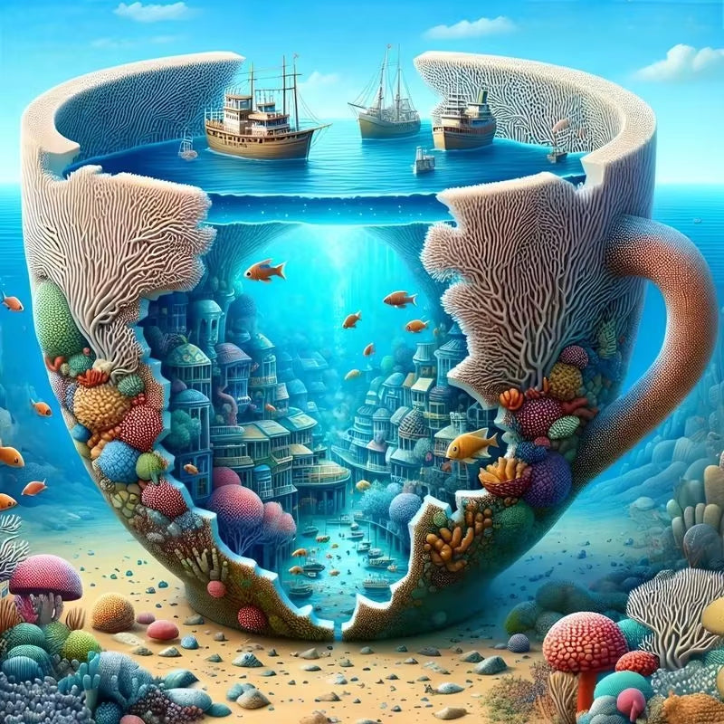 DIAMOND PAINTING I EIN OZEAN IN DER TASSE