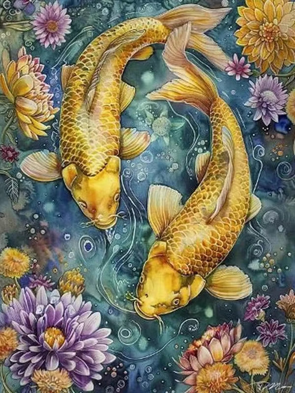 DIAMOND PAINTING I GOLDENE KOIS
