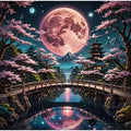 DIAMOND PAINTING I MONDZAUBER IM JAPANISCHEN GARTEN