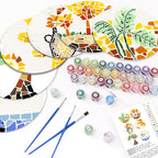 MNZ Telleruntersetzer Mosaik mit Naturmotiven (6er Set)