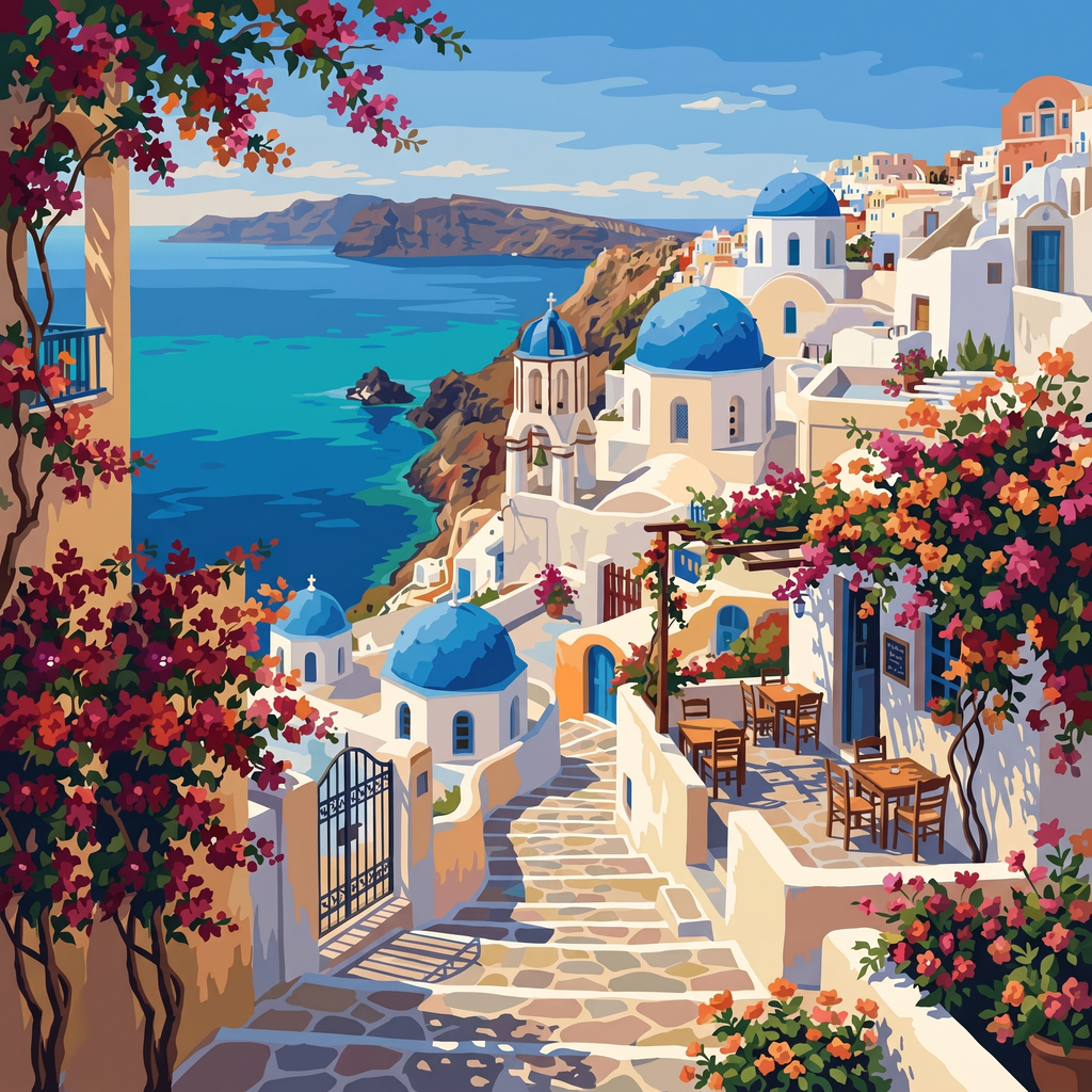 MALEN NACH ZAHLEN I SOMMERTRAUM AUF SANTORINI