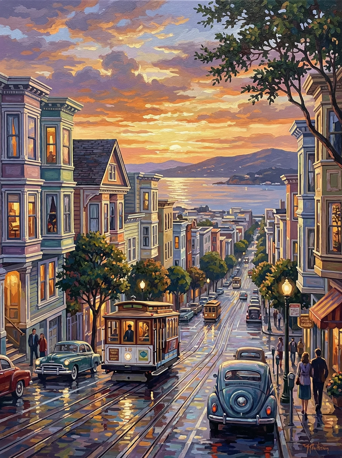 MALEN NACH ZAHLEN I SAN FRANCISCO IM ABENDLICHT