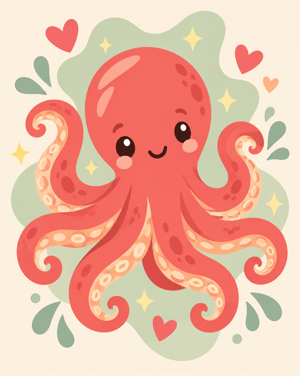 MALEN NACH ZAHLEN I KLEINER OKTOPUS