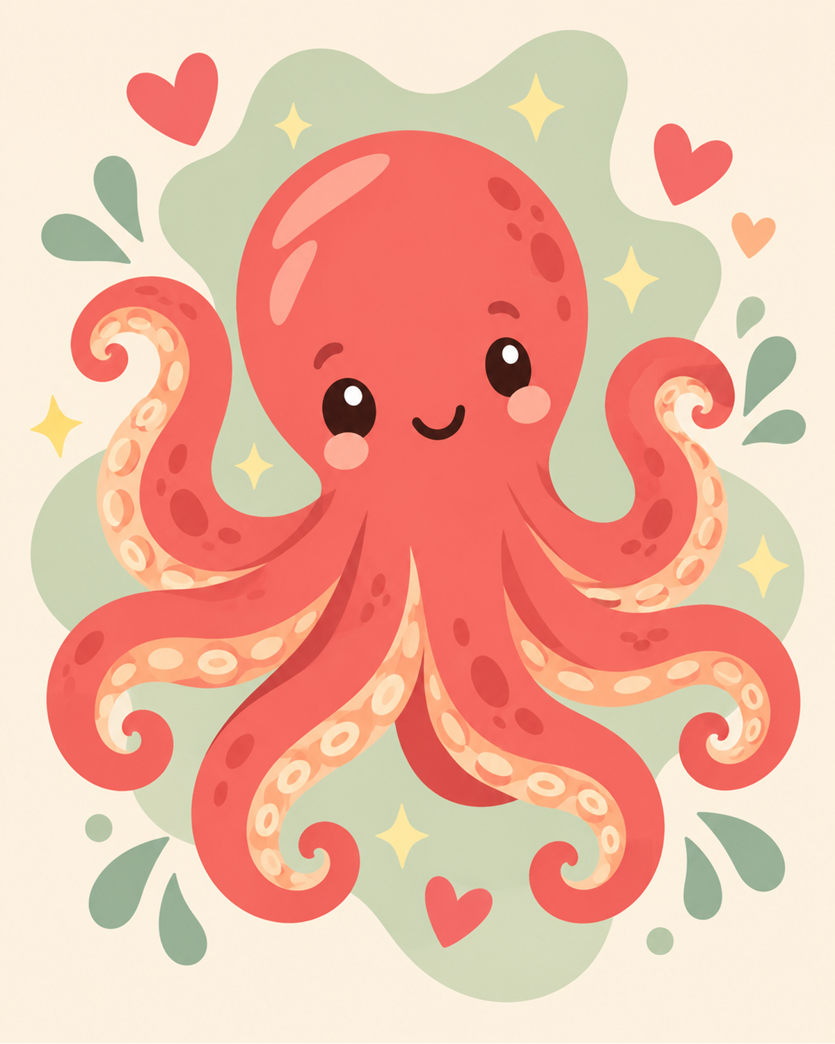 MALEN NACH ZAHLEN I KLEINER OKTOPUS