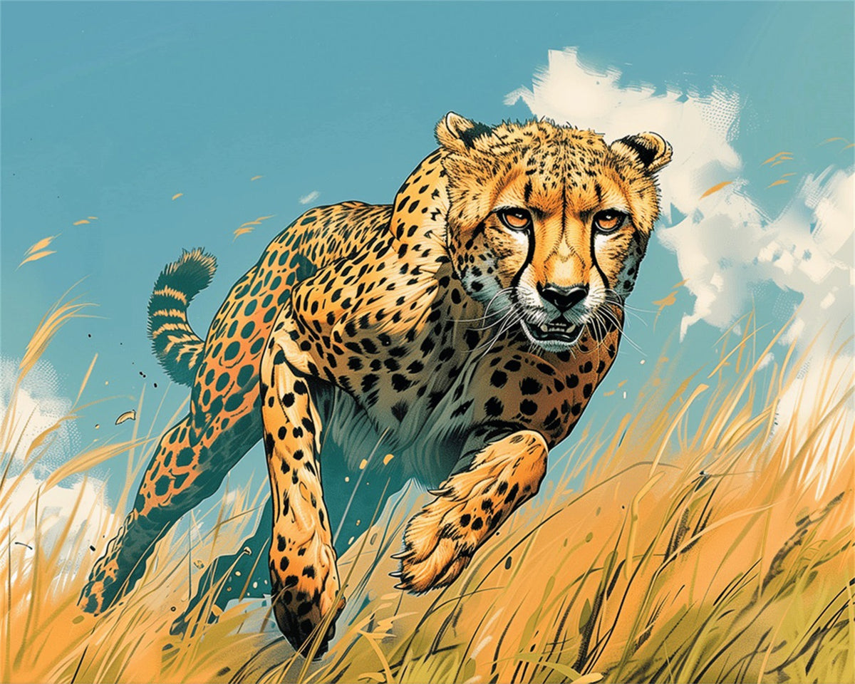 MALEN NACH ZAHLEN I GEPARD AUF DER PIRSCH