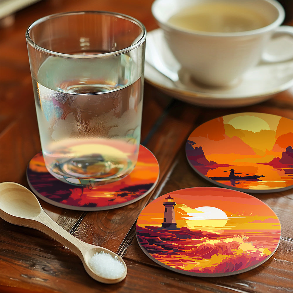 MNZ Tassenuntersetzer Sonnenuntergänge (6er Set)