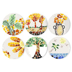 MNZ Telleruntersetzer Mosaik mit Naturmotiven (6er Set)