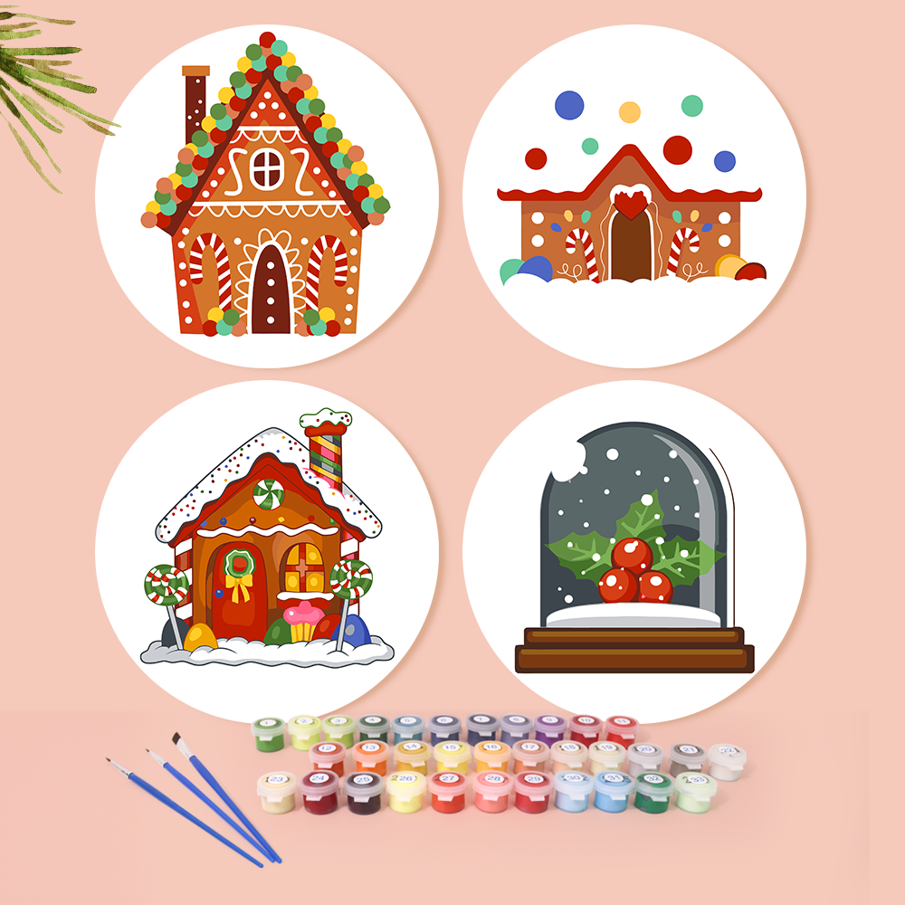 MNZ Telleruntersetzer Weihnachtshaus (4er Set)