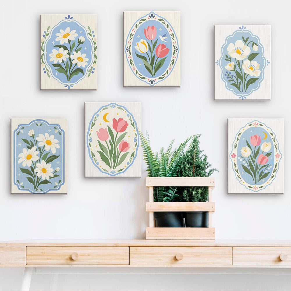 MINI MALEN NACH ZAHLEN I Frühlingsblüten (6er Set)