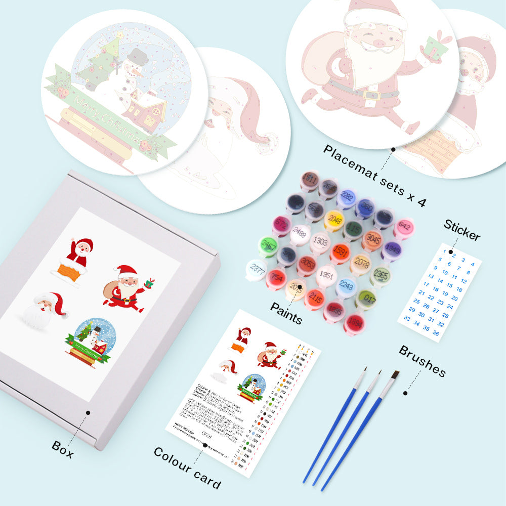 MNZ Telleruntersetzer Weihnachtsmann (4er Set)