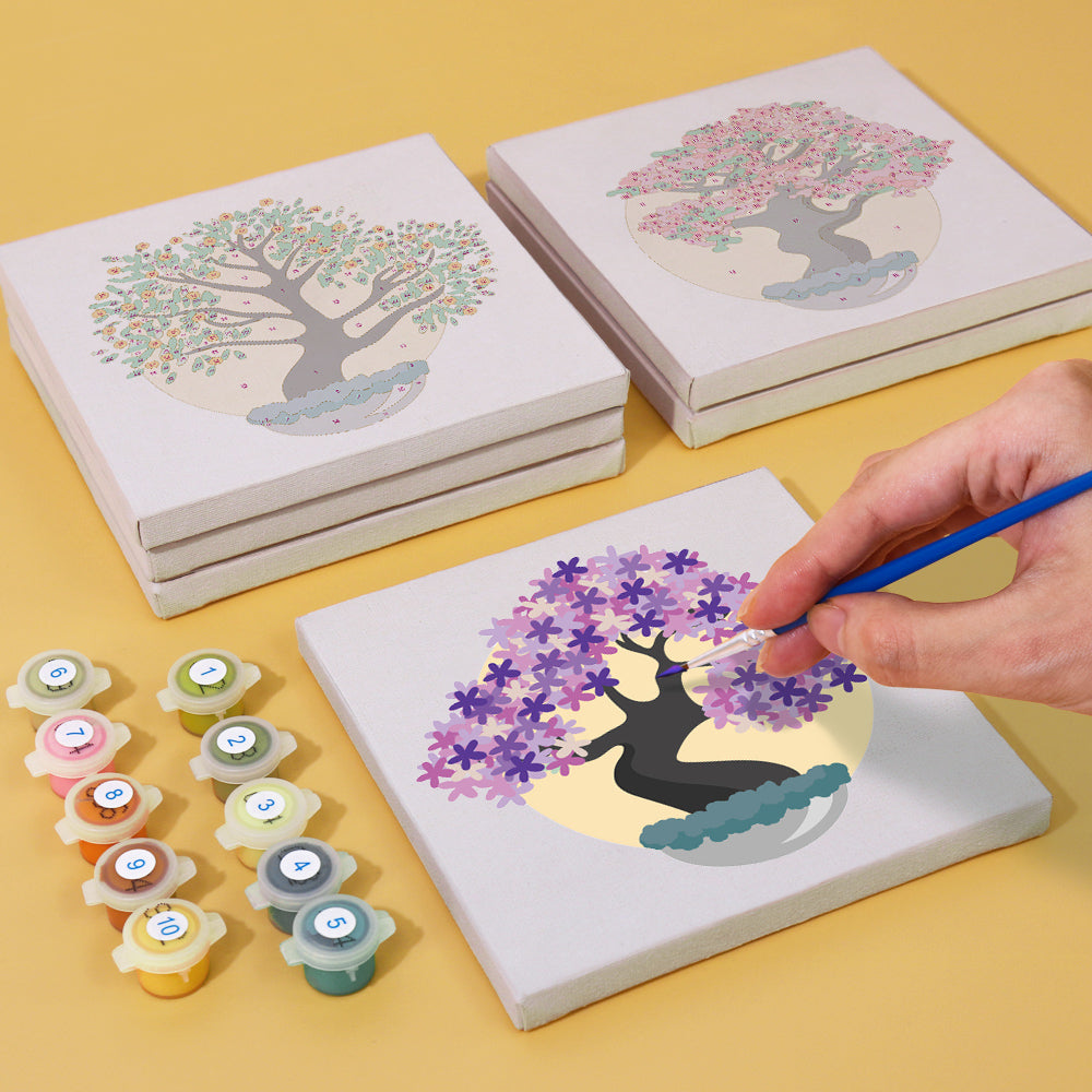 MINI PEINTURE PAR NUMÉROS I BLOOMING TREES (Set de 6)