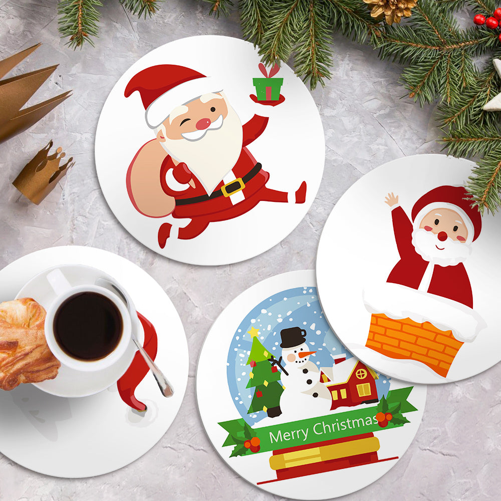 MNZ Telleruntersetzer Weihnachtsmann (4er Set)