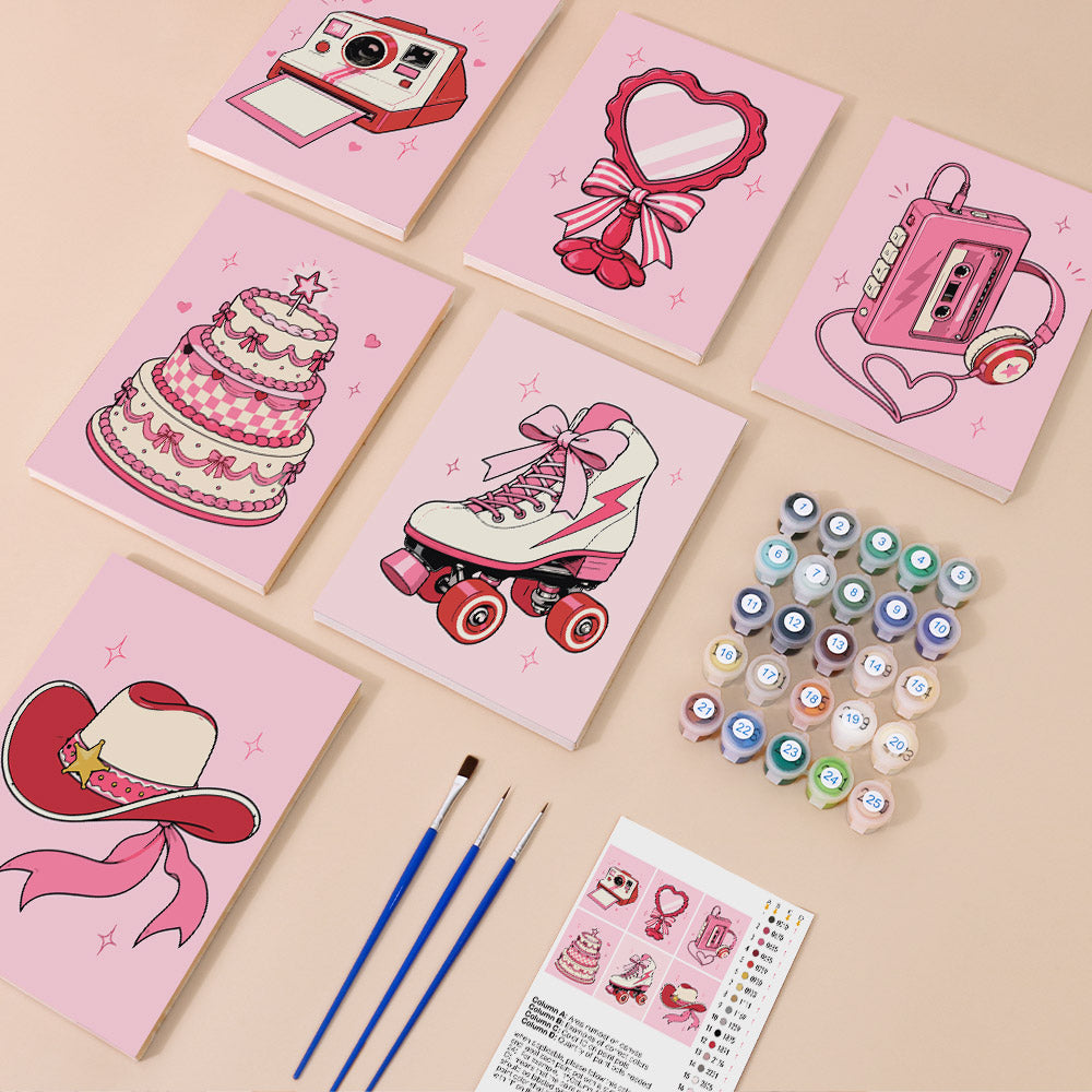 MINI MALEN NACH ZAHLEN I Girly Dreams (6er Set)