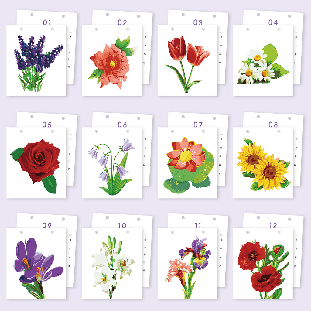 Calendrier Peinture par numéros 2027 | Magie florale