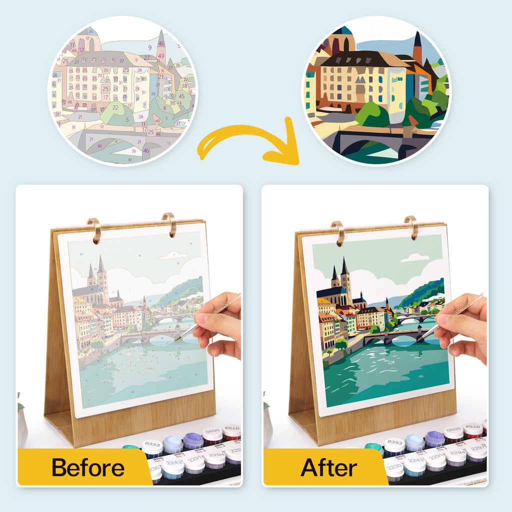 Calendrier peinture par numéros 2027 I Destinations de voyage