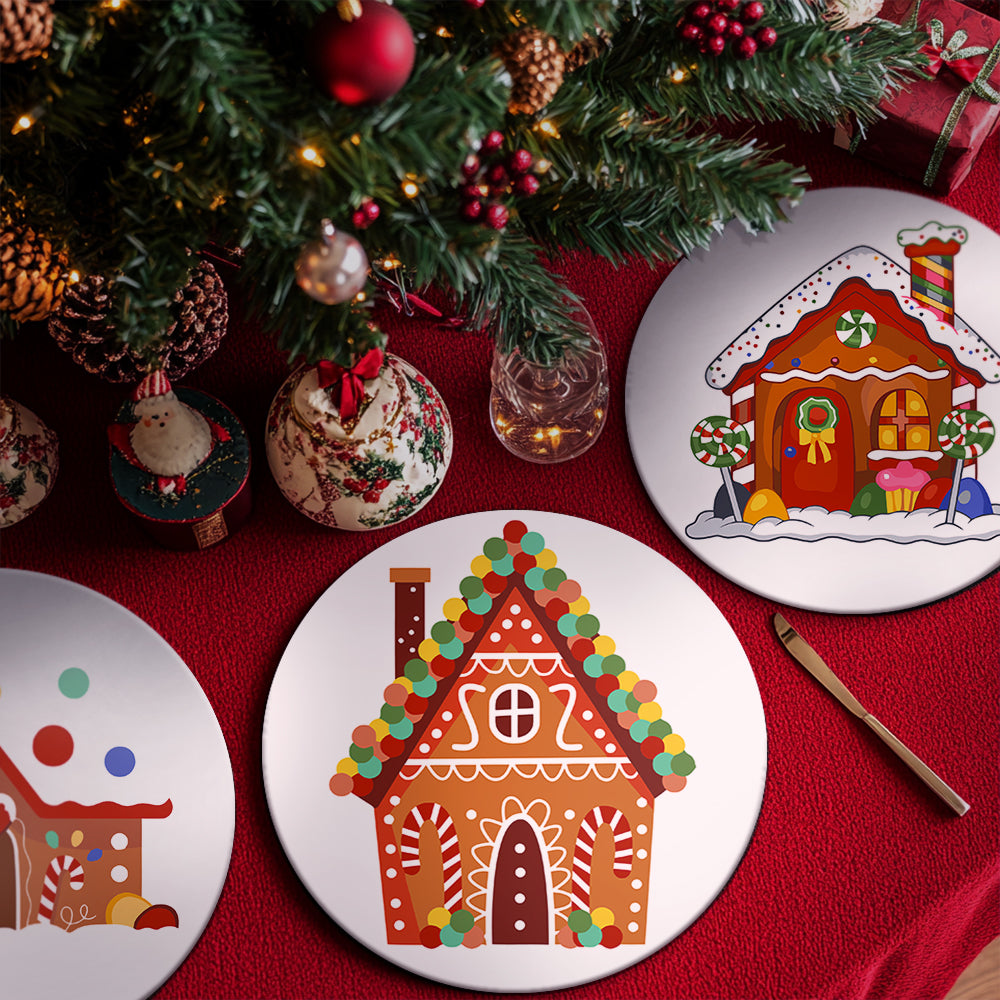 MNZ Telleruntersetzer Weihnachtshaus (4er Set)