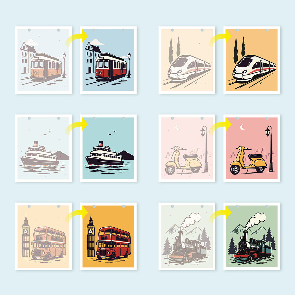 Calendrier de peinture par numéros 2027 I Motifs de transport