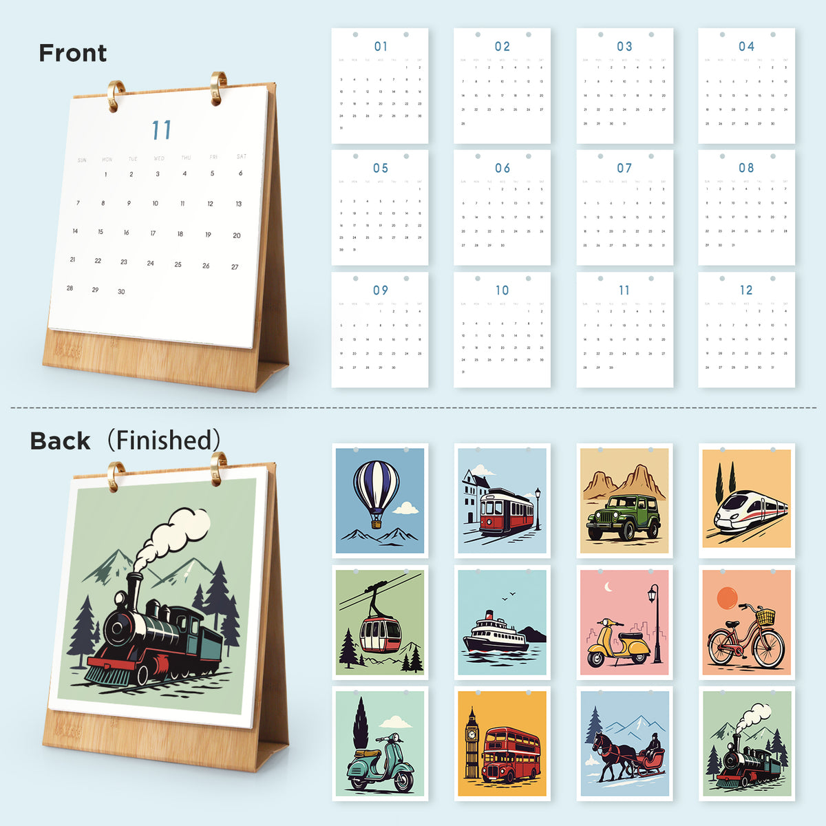 Malen nach Zahlen Kalender 2027 I Verkehrsmotive