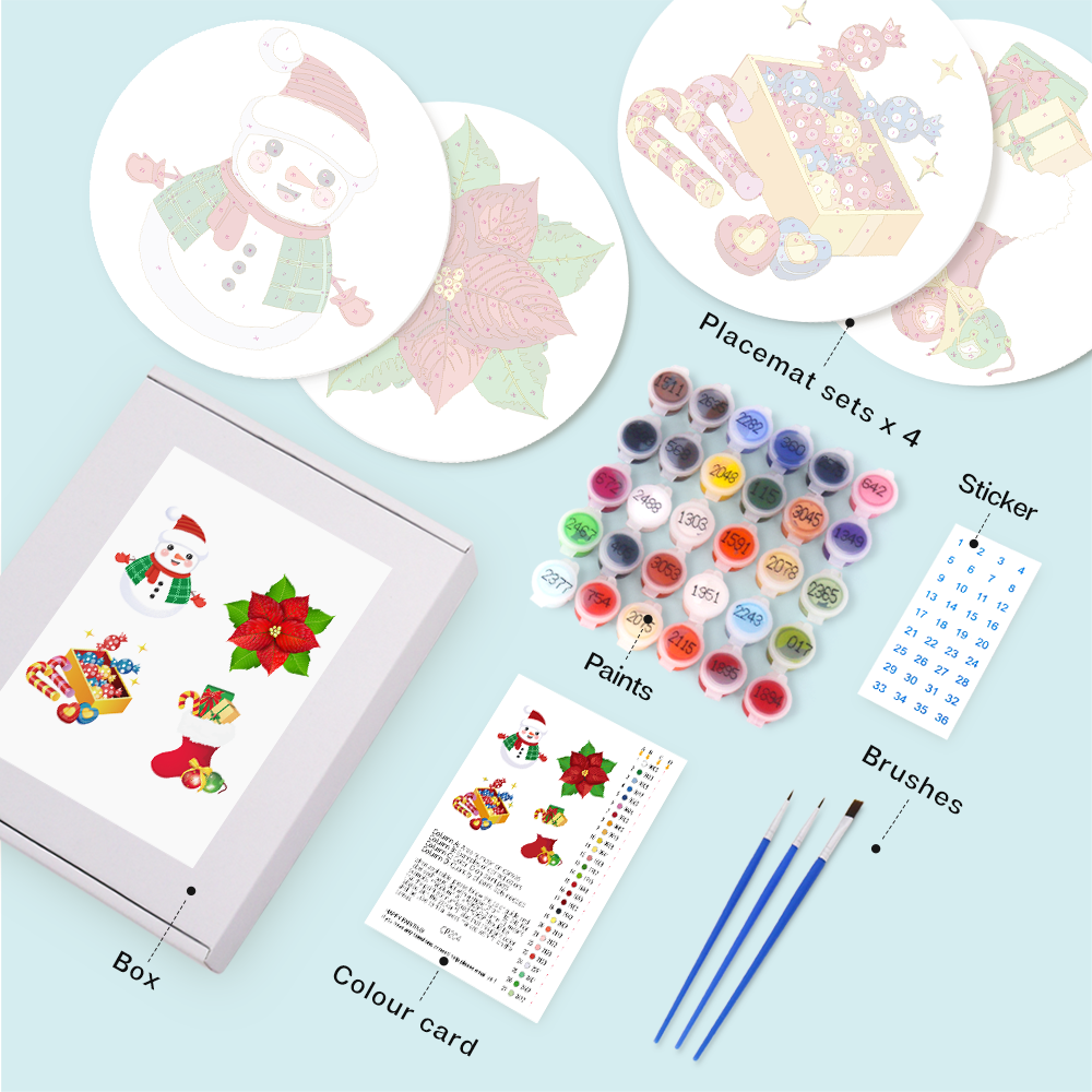 MNZ Telleruntersetzer Weihnachtsfreude (4er Set)