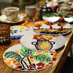 MNZ Telleruntersetzer Mosaik mit Naturmotiven (6er Set)