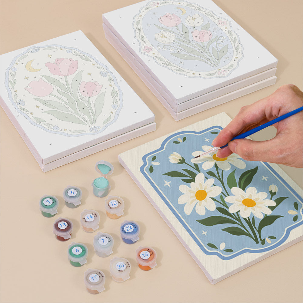MINI MALEN NACH ZAHLEN I Frühlingsblüten (6er Set)