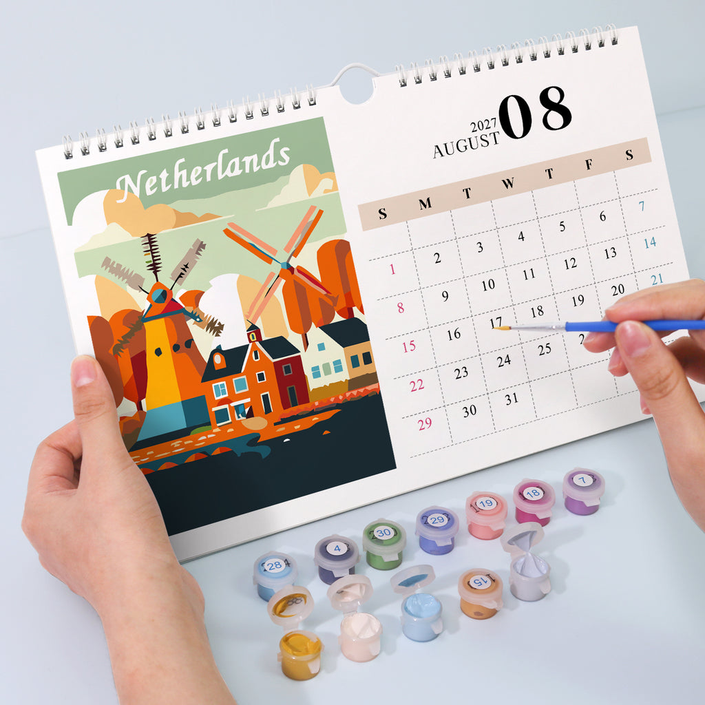 Malen nach Zahlen Kalender 2027 I Städtereise