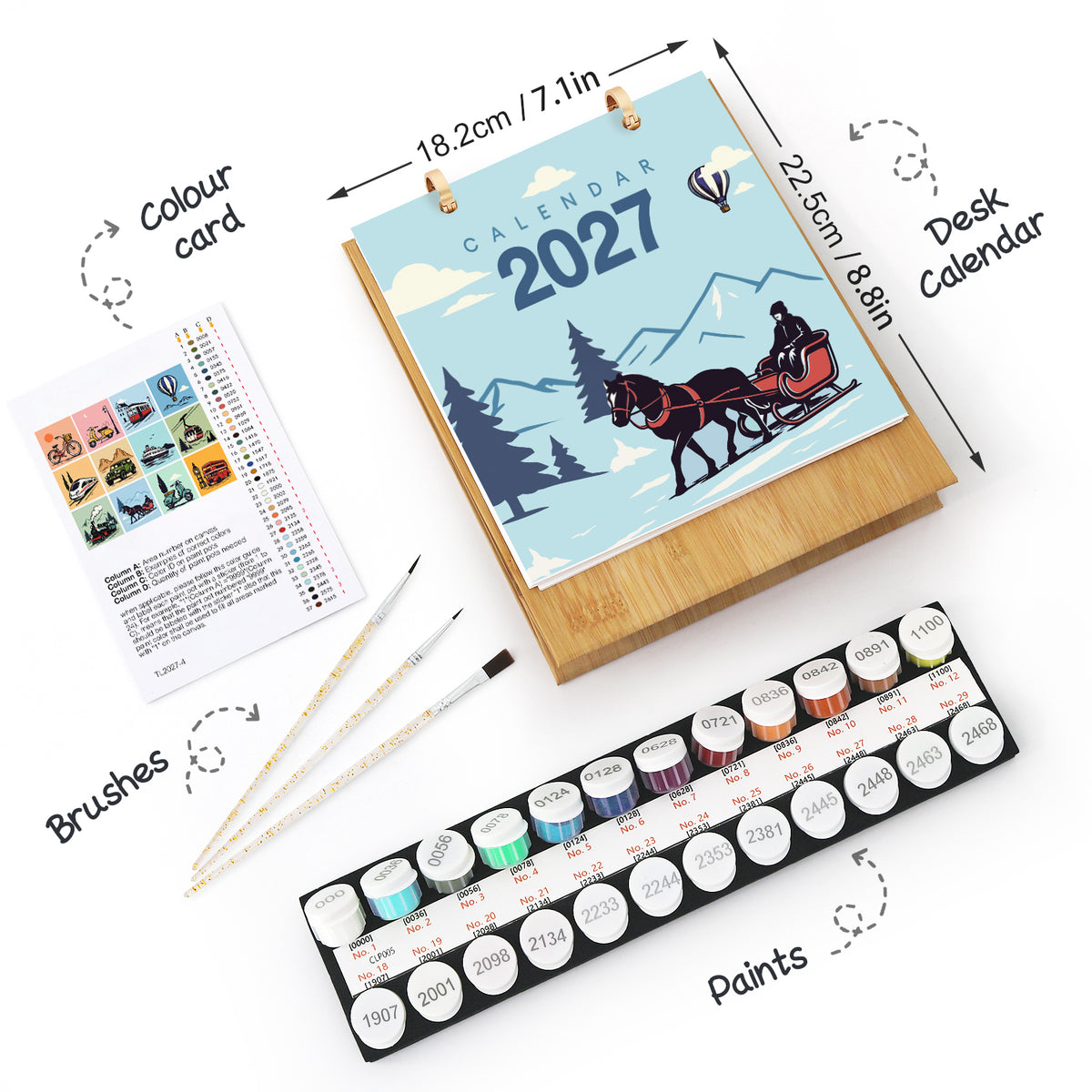 Calendrier de peinture par numéros 2027 I Motifs de transport