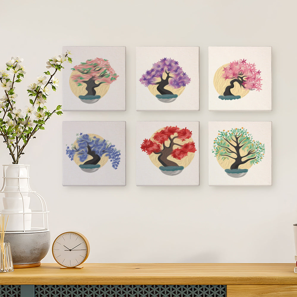 MINI MALEN NACH ZAHLEN I BLOOMING TREES (6er Set)