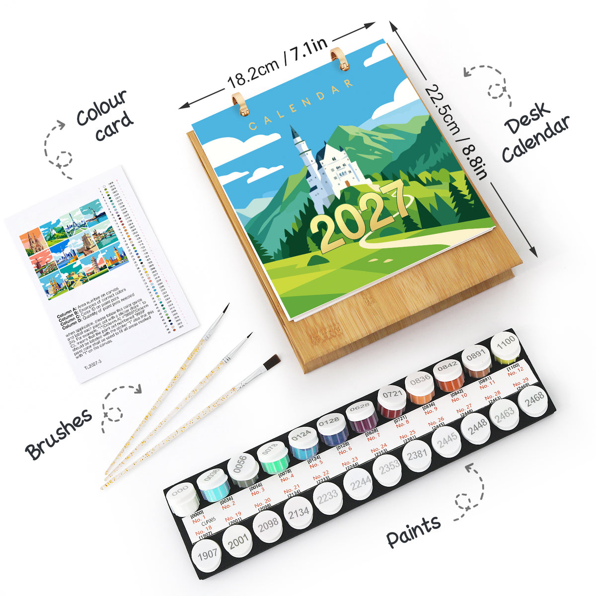 Calendrier peinture par numéros 2027 I Destinations de voyage