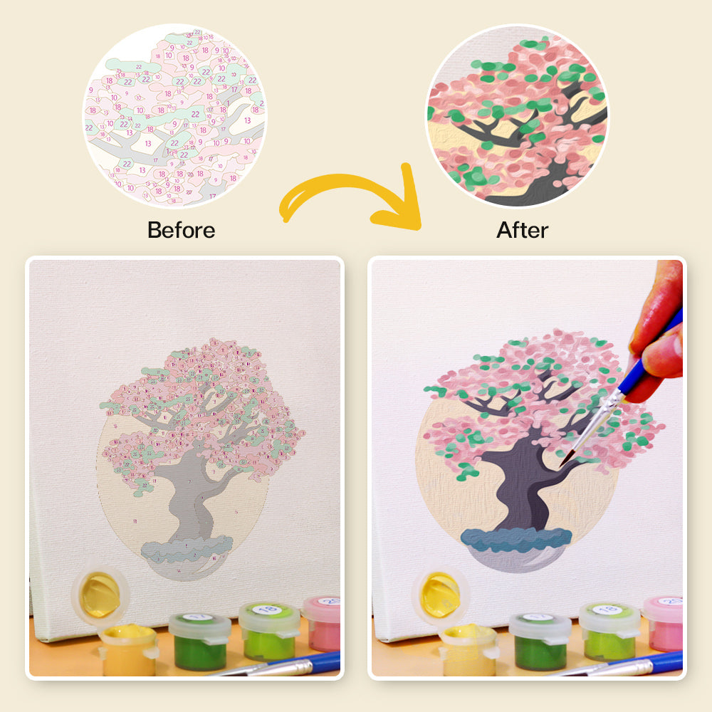 MINI MALEN NACH ZAHLEN I BLOOMING TREES (6er Set)