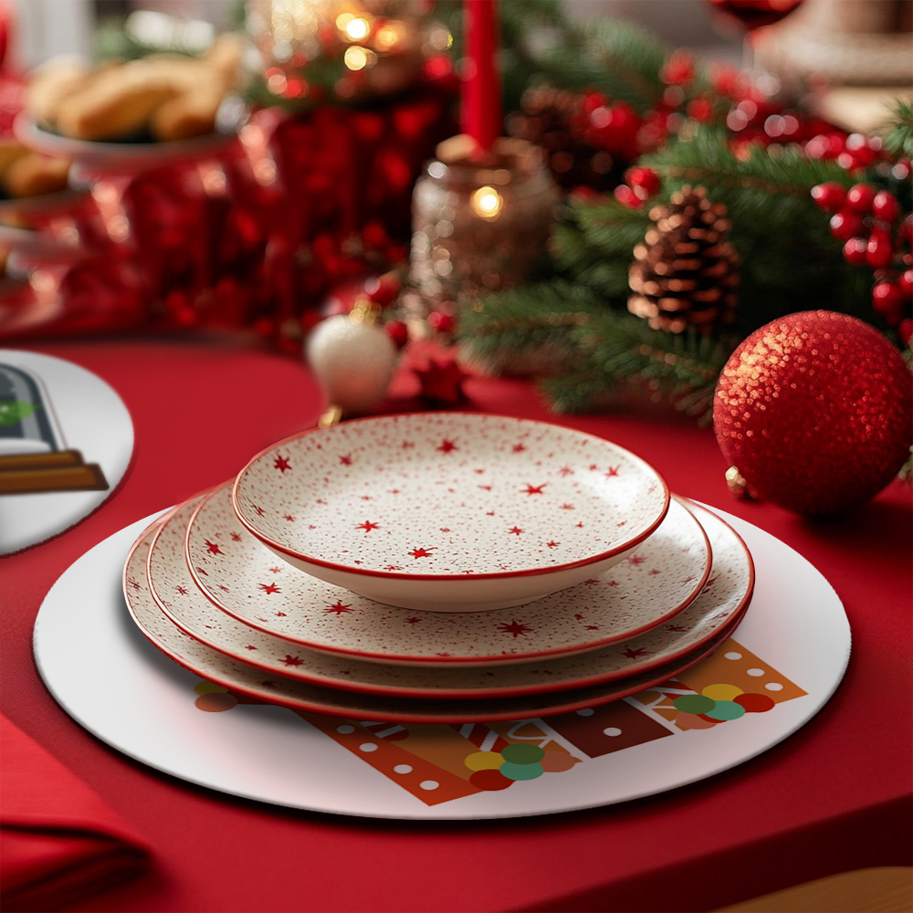 MNZ Telleruntersetzer Weihnachtshaus (4er Set)